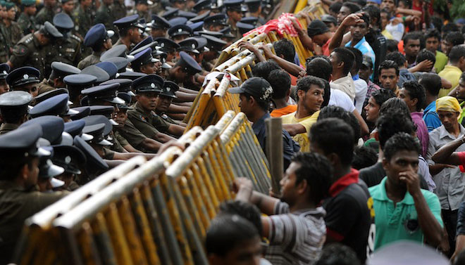 Sri Lankan university students protest i