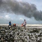 APTOPIX Sri Lanka Ship Fire